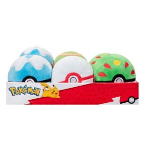 POKEMON - Peluche Pokeball 12cm  - Display 6 Pcs