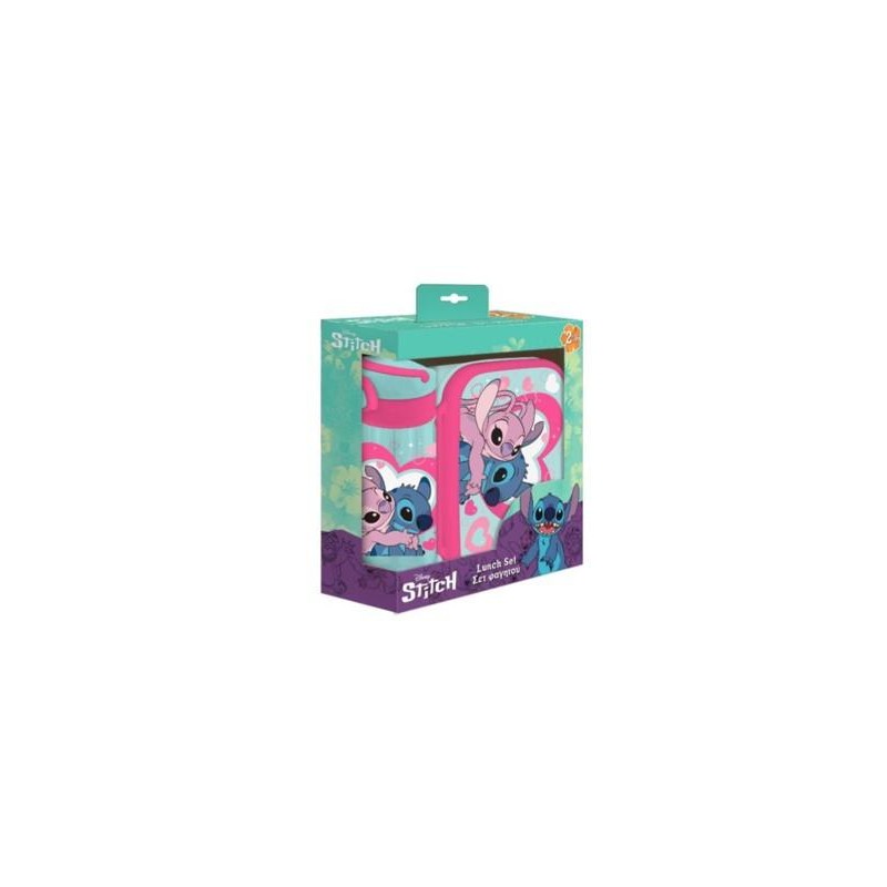 STITCH & ANGEL - Set Boite à Tartines + Bouteille en Aluminium 500ml STITCH & ANGEL - Set Boite à Tartines + Bouteille en Aluminium 500ml