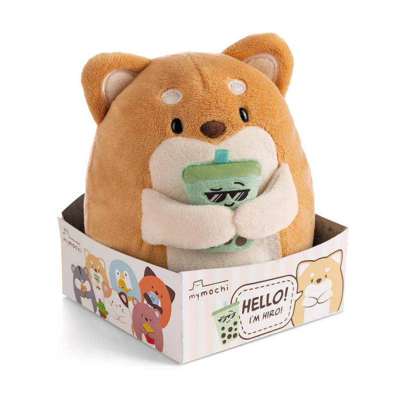 SUPER MOCHIE - Chien Hiro avec bubble tea - Peluche 16cm SUPER MOCHIE - Chien Hiro avec bubble tea - Peluche 16cm
