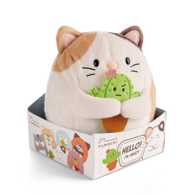 SUPER MOCHIE - Chat Angy avec Cactus - Peluche 16cm
