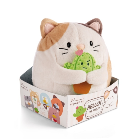 SUPER MOCHIE - Chat Angy avec Cactus - Peluche 16cm