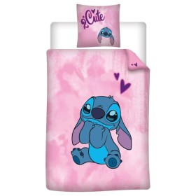 LILO & STITCH - Stitch "2 Cute" - Parure de lit 140x200cm + 65x65cm