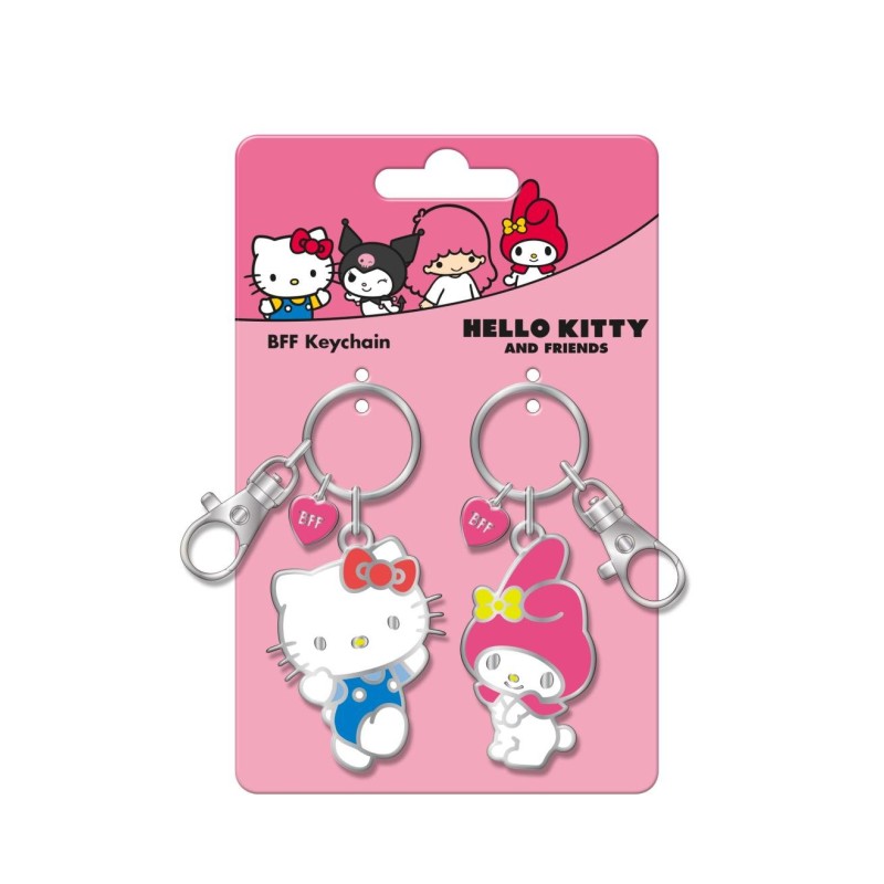 HELLO KITTY & MELODY - Set de 2 Portes-Clé BFF en Métal HELLO KITTY & MELODY - Set de 2 Portes-Clé BFF en Métal