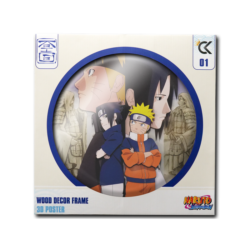 NARUTO SHIPPUDEN - Naruto & Sasuke -Wood Decor Frame 3D Poster 30x30cm NARUTO SHIPPUDEN - Naruto & Sasuke -Wood Decor Frame 3D Poster 30x30cm