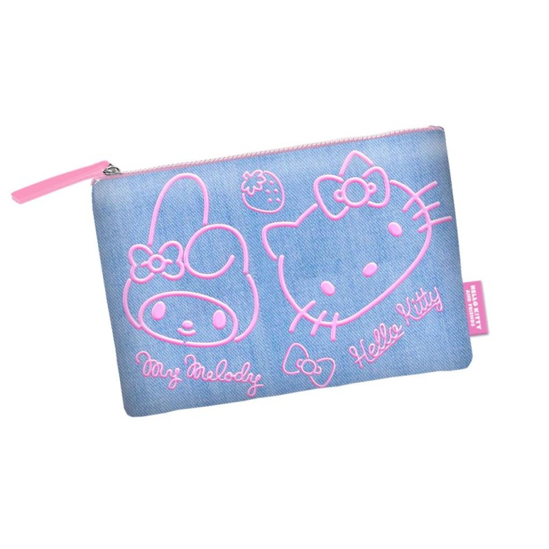 HELLO KITTY & MELODY - Denim - Trousse de Voyage HELLO KITTY & MELODY - Denim - Trousse de Voyage