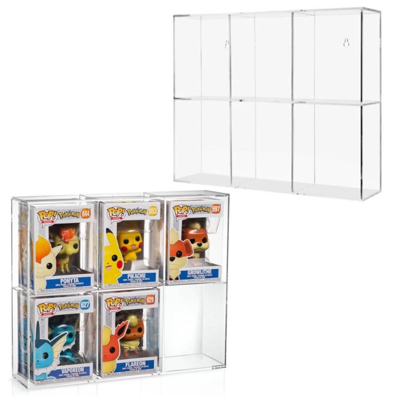 EVORETRO - 6 slots acrylic display case for Funko Pop EVORETRO - 6 slots acrylic display case for Funko Pop