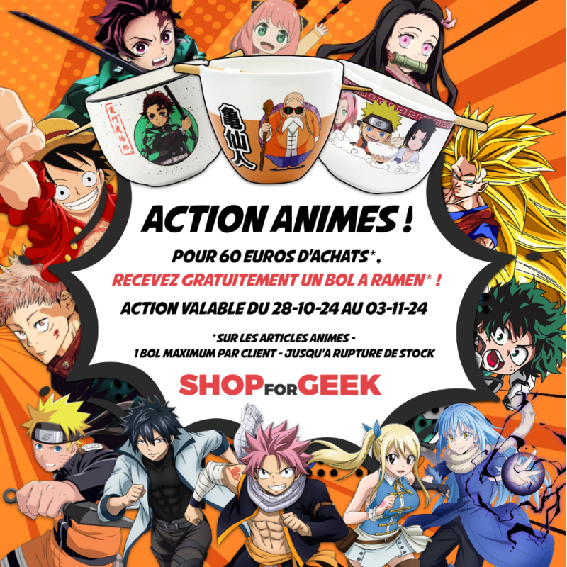 ACTION ANIME - Bol à Ramen avec baguette ACTION ANIME - Bol à Ramen avec baguette