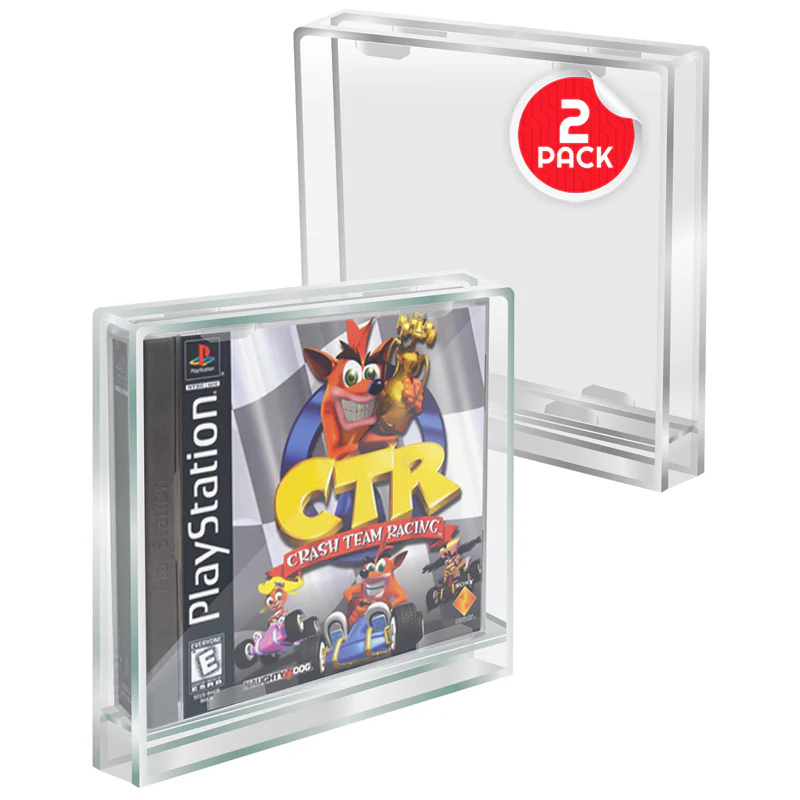 EVORETRO - PREMIUM Acrylic Case for PlayStation 1/Single CD pack of 2 EVORETRO - PREMIUM Acrylic Case for PlayStation 1/Single CD pack of 2