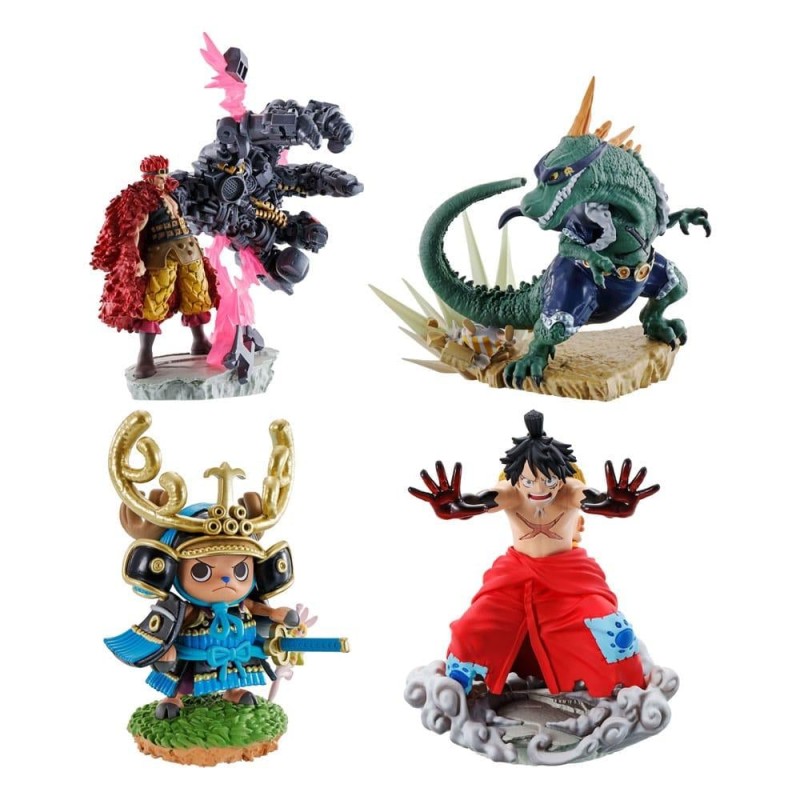 ONE PIECE - Logbox Re Birth Wanokuni - Set 4 Statuettes Petitrama 9cm ONE PIECE - Logbox Re Birth Wanokuni - Set 4 Statuettes Petitrama 9cm
