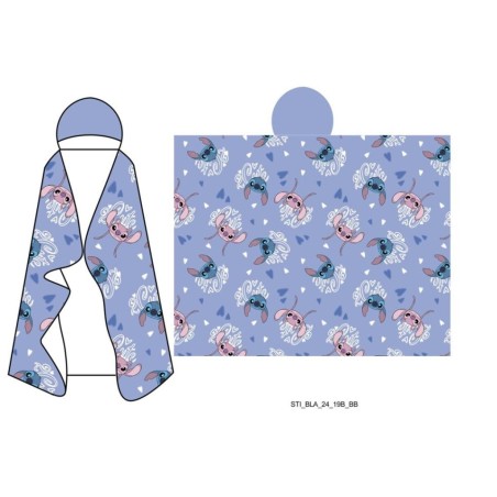 DISNEY - Stitch & Angel - Couverture à capuche 120x150cm