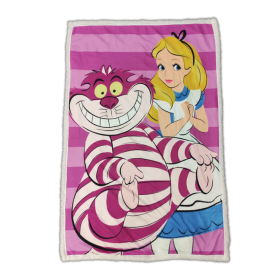ALICE & Chat du Cheshire - Plaid Premium '100X150cm'