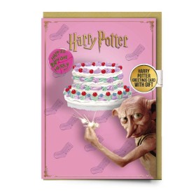 HARRY POTTER - Dobby - Carte de Voeux avec Pin's