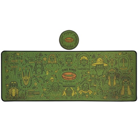 LE SEIGNEUR DES ANNEAUX - Tapis de Bureau XL + 1 Sous-Verre