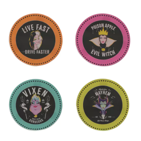 VILLAINS - Lot de 24 Sous Verres - 4 Modèles