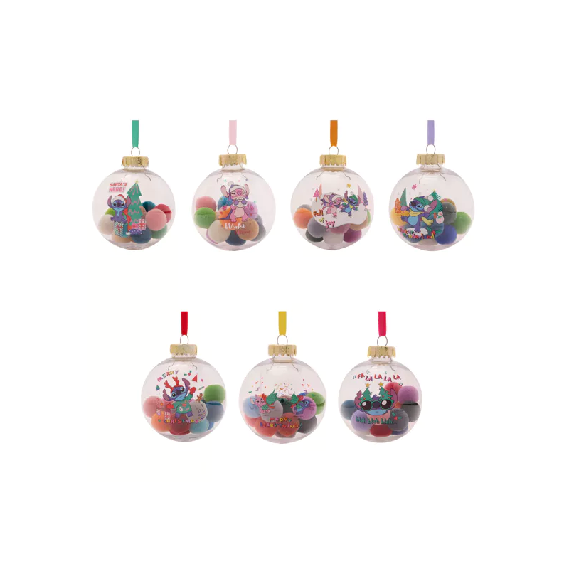 STITCH - Set de 7 Boules de Noël Pompom STITCH - Set de 7 Boules de Noël Pompom