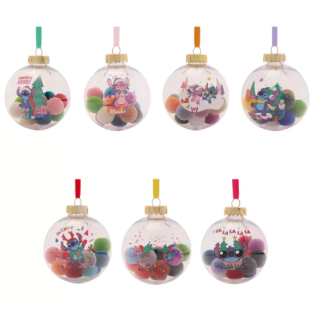 STITCH - Set de 7 Boules de Noël Pompom