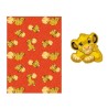 LE ROI LION - Simba - Couverture Corail 100x140cm + Coussin