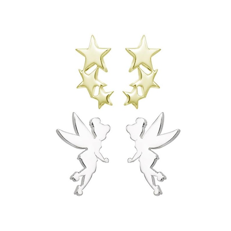 FEE CLOCHETTE - 2 Paires de Clous d'Oreilles en Argent Sterling FEE CLOCHETTE - 2 Paires de Clous d'Oreilles en Argent Sterling