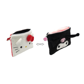 HELLO KITTY & KUROMI - Trousse Fourrure Réversible