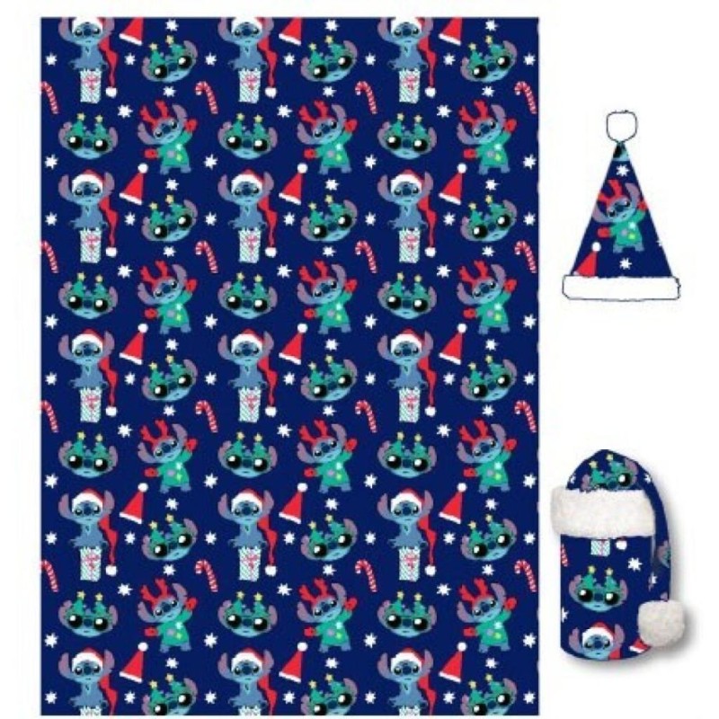 LILO & STITCH - Couverture Flanelle 110x140cm + Chapeau - Stitch LILO & STITCH - Couverture Flanelle 110x140cm + Chapeau - Stitch
