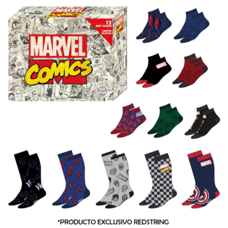 MARVEL - Comics - Gift Box - 12 Paires de Chaussettes (T 40-46)