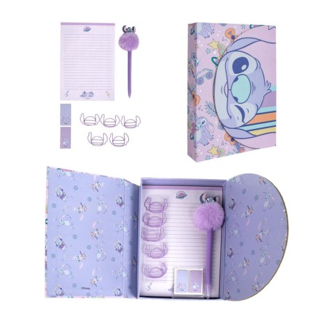 STITCH - Purple - Boîte de Papeterie - 9 pc.