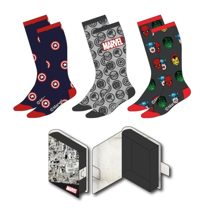 MARVEL - Pack de 3 Paires de Chaussettes (Taille 38-45) MARVEL - Pack de 3 Paires de Chaussettes (Taille 38-45)
