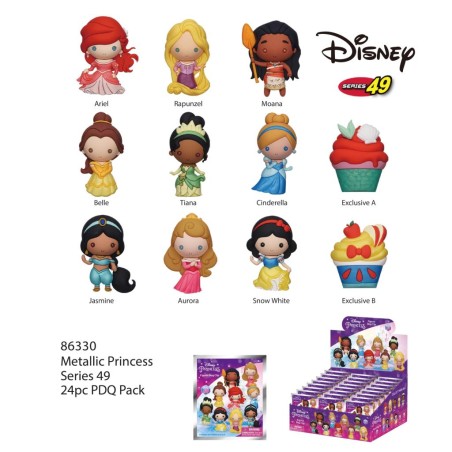 DISNEY - Princesse - 3D Foam Bag Clip (Display 24 Pcs)