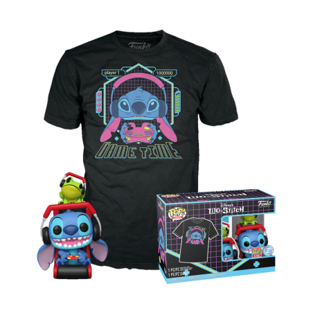 LILO STITCH - POP N° XXX - Gmr Stitch avec grenouille + T-shirt (XL)