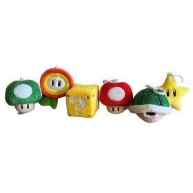 SUPER MARIO - Assortiment de 12 Bag Clips Peluches - 10cm