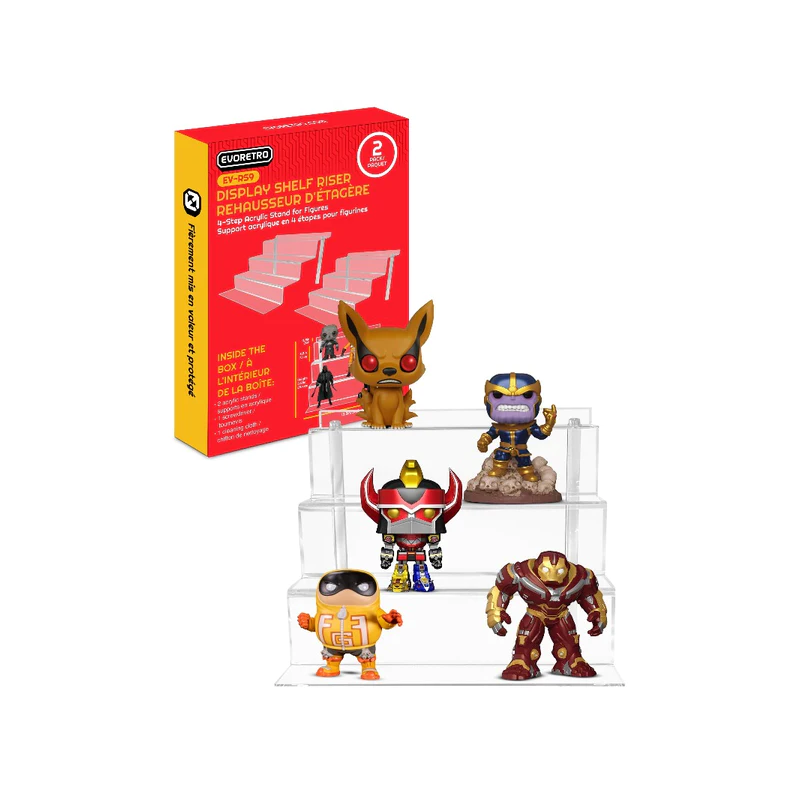 EVORETRO - Présentoirs en acrylique pour Funko Pops et figurines EVORETRO - Présentoirs en acrylique pour Funko Pops et figurines