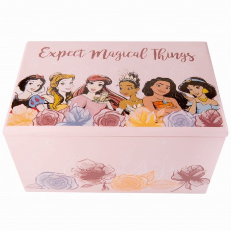 PRINCESSES - Boîte à Bijoux en Bois - 18x 11,5x 10 cm