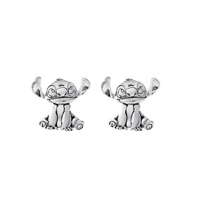 STITCH - Silver - 1 Paire de Clous d'Oreilles - Laiton Plaqué Argent