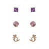 LA PETITE SIRENE - 3 Paires de Clous d'Oreilles