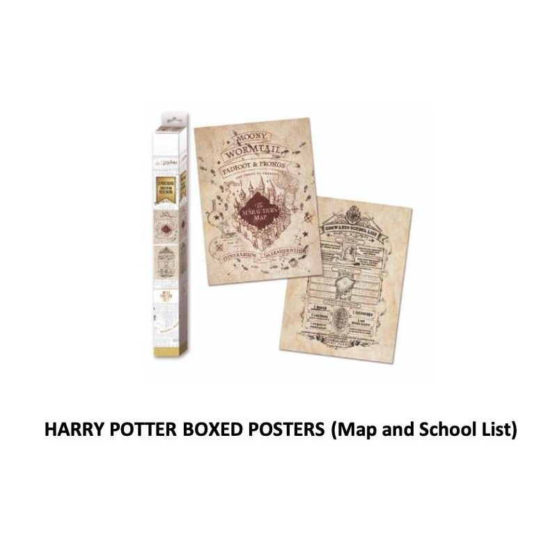 HARRY POTTER - Map & School List - Set 2 Posters 52 x 38cm HARRY POTTER - Map & School List - Set 2 Posters 52 x 38cm