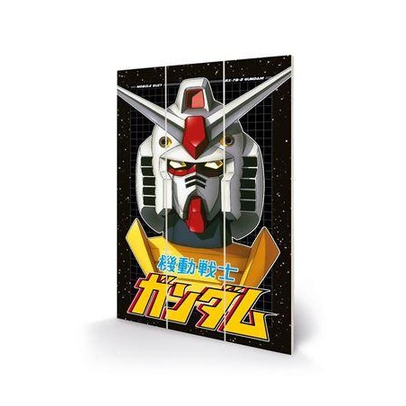 GUNDAM - Space Quadrants - Impression sur bois 20x29.5cm