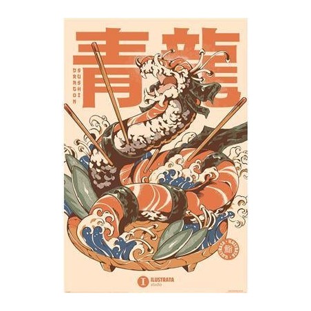ILUSTRATA - Dragon Sushi - Poster 61 x 91cm