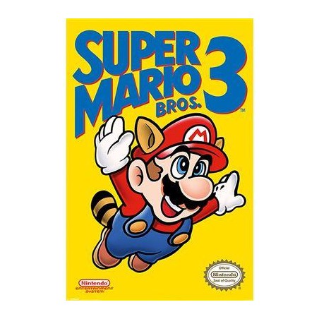 SUPER MARIO BROS 3 - Nes Cover - Poster 61 x 91cm