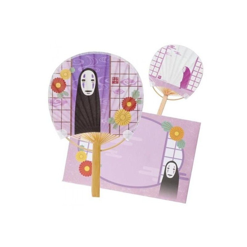 LE VOYAGE DE CHIHIRO - No Face avec fleur - Eventail & Enveloppe LE VOYAGE DE CHIHIRO - No Face avec fleur - Eventail & Enveloppe