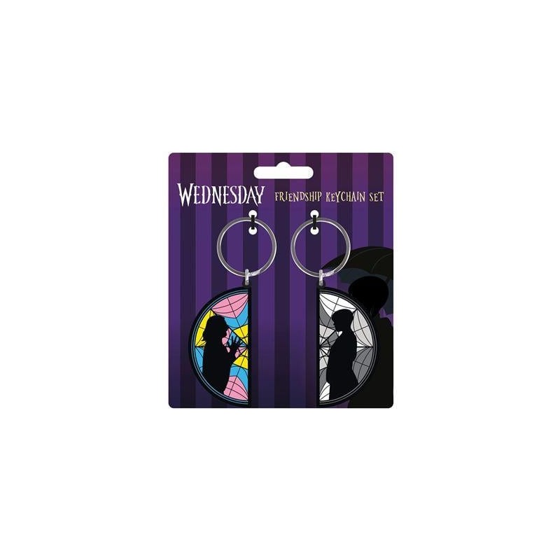 MERCREDI - 2 Pack Porte-Clés Caoutchouc - Wednesday Enid Window MERCREDI - 2 Pack Porte-Clés Caoutchouc - Wednesday Enid Window