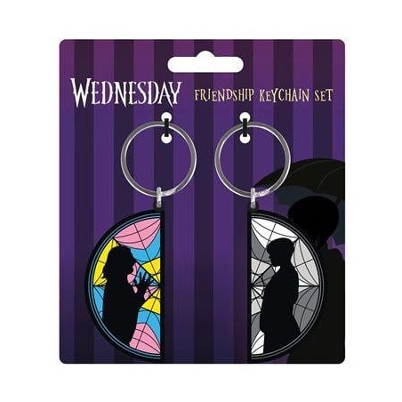 MERCREDI - 2 Pack Porte-Clés Caoutchouc - Wednesday Enid Window