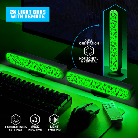 MINECRAFT - Creeper - Set de 2 Barres Lumineuses avec Télécommande