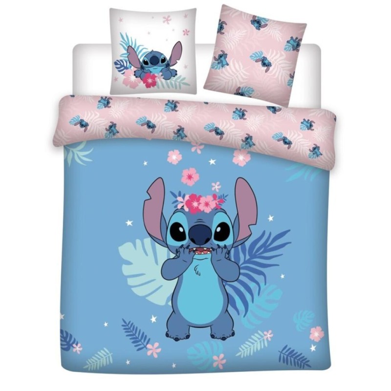 DISNEY - Stitch - Parure de lit 240x220cm + 2 X 65x65cm DISNEY - Stitch - Parure de lit 240x220cm + 2 X 65x65cm