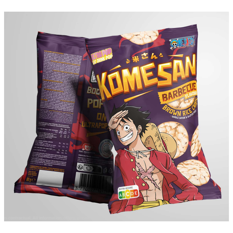 ONE PIECE - Komesan 'Chips De Riz' - Luffy - 60g - Barbecue ONE PIECE - Komesan 'Chips De Riz' - Luffy - 60g - Barbecue