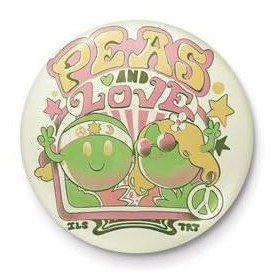 ILUSTRATA - Peas and Love - Button Badge 25mm