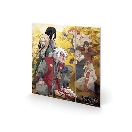 NARUTO - Fallen Leaves and F.Comrades - Impression sur bois 30X30cm