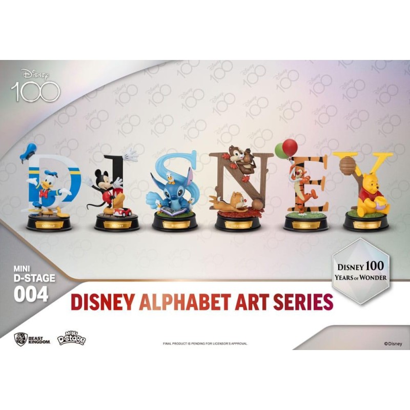 DISNEY 100TH - Disney Alphabet Art - Pack 6 Diorama Stage 10cm DISNEY 100TH - Disney Alphabet Art - Pack 6 Diorama Stage 10cm