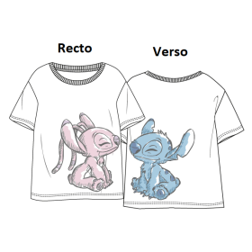LILO & STITCH - Stitch & Angel - T-Shirt Unisex Blanc (XL)