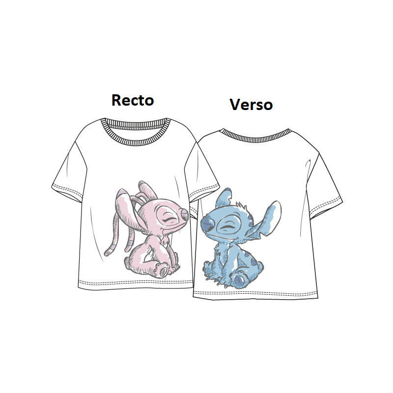 LILO & STITCH - Stitch & Angel - T-Shirt Unisex Blanc (XL) LILO & STITCH - Stitch & Angel - T-Shirt Unisex Blanc (XL)