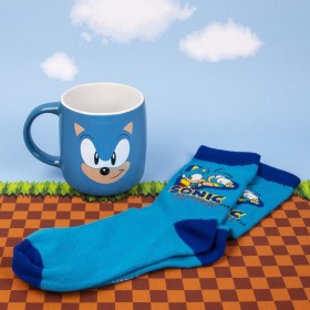 SONIC - Pack Cadeau - Mug 460ml + 1 Paire de Chaussette (One Size)